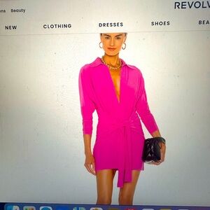x REVOLVE Mini Tie Front NK Shirt Dress in Orchid Pink
Norma Kamali 💗